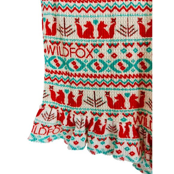 Wildfox Long Sleeve Snap-Button Front Waist-Tie Ruffled Shorts Romper Playsuit L - Picture 6 of 16